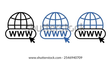 collection of simple internet browser icons