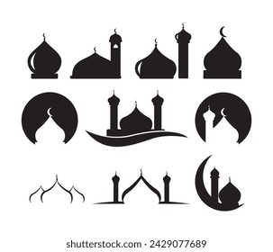 Collection of Simple Islamic Mosque Logos