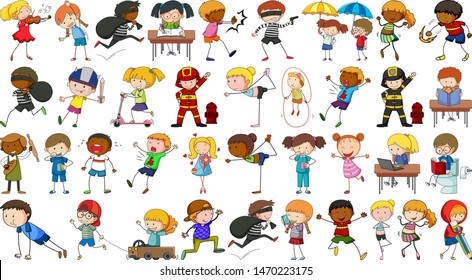 Collection of simple kids illustration