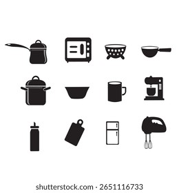 A collection of simple kitchen and home equipment vector designs that are perfect for your visual needs. Visit my account for many more interesting designs.