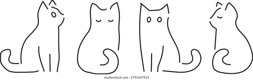 Collection simple line drawings
