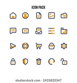 colección de paquetes de iconos de línea simple