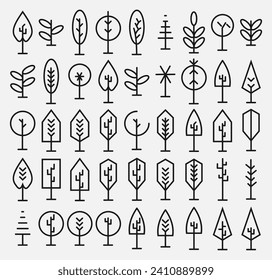 Collection of Simple and Minimalist Tree Illustrations