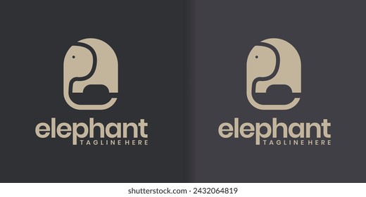 collection of simple modern elephant logos