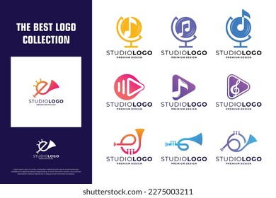 collection of simple musical logo design inspiration