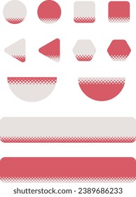 Collection of simple red and white halftone icons