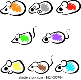Collection of Simple Rodent Mouse Guinea Pig and Hamster Logo Illustrations