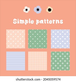 A collection of simple seamless vector patterns.