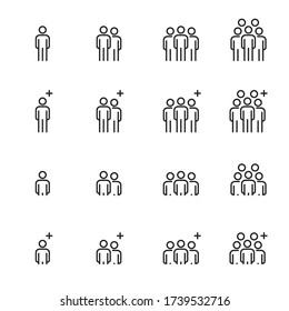 Collection Simple Set of  People Icons Line Work Group Team Vector , Teamwork , Group , Person