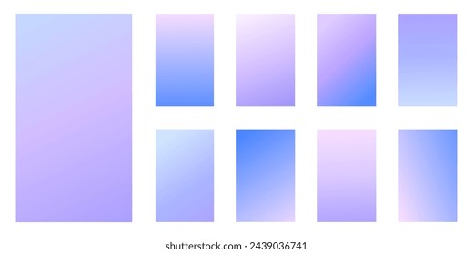 Collection of simple smooth, soft summer gradient background