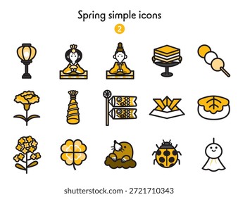 Una colección de simples iconos de primavera
