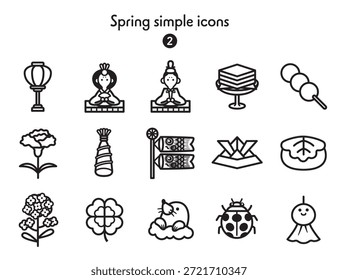 Una colección de simples iconos de primavera