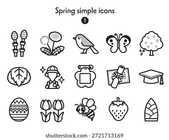 A collection of simple spring icons