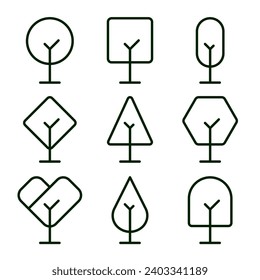 collection of simple tree icon designs