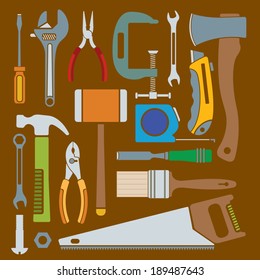 A collection of simple vector hand tool icons.