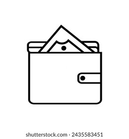 Collection of simple vector icons, online money storage wallet illustration
