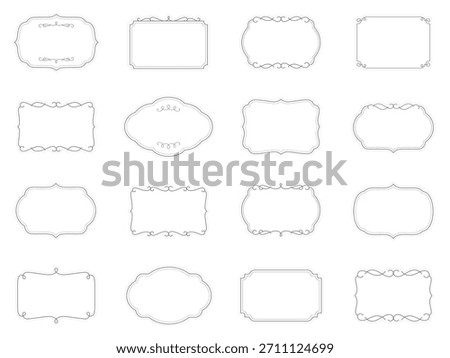 Collection of simple vintage frames and antique labels. Design elements for packaging design and invitations. Vector design. 