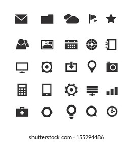 Collection Simple Web Icons Isolated On Stock Vector (Royalty Free ...