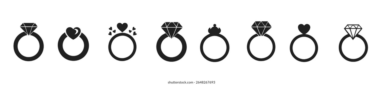 Collection of Simple White Diamond Ring Icon