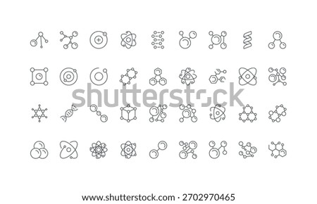 Collection of simple white on isolated projects design research and education, chemistry, science, for perfect icons structure molecular background vector illustration