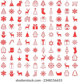 A collection of single color minimalistic vector icons. Each icon is an isolated object with simplicity in mind.