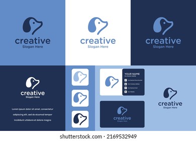 Kollektion von Design-Inspiration für das Logo des sitzenden Hundes