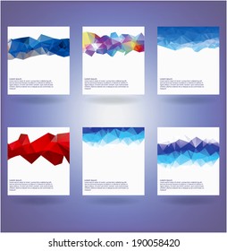Collection of six abstract triangle backgrounds. EPS vector illustration