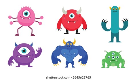 A Collection of Six Adorable Cartoon Monsters
