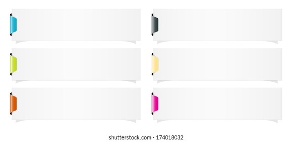 the collection of six blank web banners with blank tag /the set of web banners with clip / The leader board