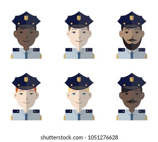 Collection Six Colorful Avatar Icons Racially Stock Vector (Royalty ...