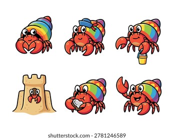 A collection six cute