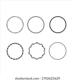 Coleção de seis diferentes quadros circulares e bordas