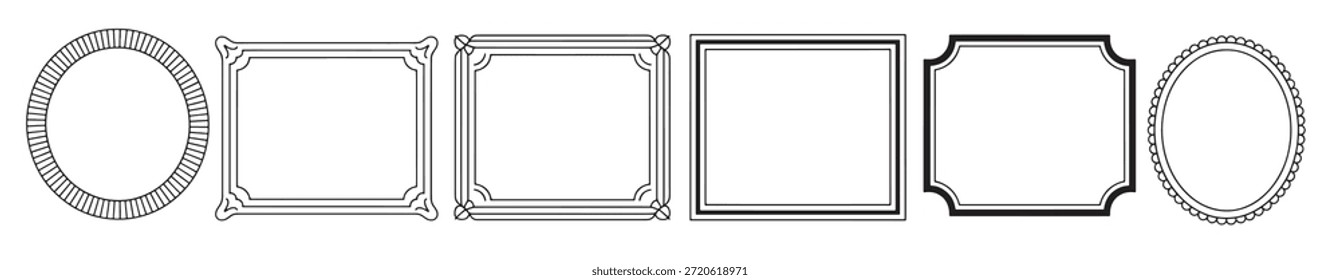 colección de seis distintivos decorativos en blanco y negro