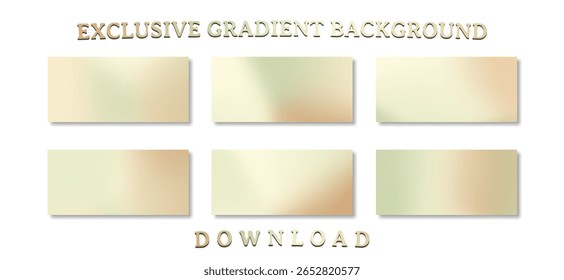 Uma coleção de seis planos de fundo gradientes exclusivos e suaves em tons elegantes, suaves e terrosos.