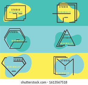 A collection of six minimalist trendy vector graphic shapes. Collection of simple creative geometric signs.