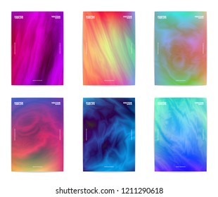 Collection of six modern abstract colorful poster templates. Vivid colors. Vector, eps 10.