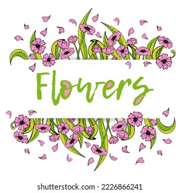 colección seis objeto de flores ilustración brillante