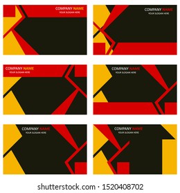 Collection of six print business card design templates, creative, modern business cards, banners, brochures, flat style vectors.