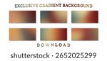 A collection of six smooth, blurred gradient backgrounds featuring a warm, earthy, and retro color palette.