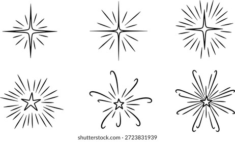 Una colección de seis diseños de Vector de silueta de explosión únicos para su uso en varios proyectos de Diseño gráfico y esfuerzos creativos
