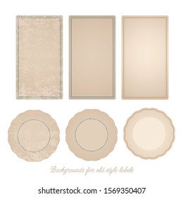 Collection of six vintage labels isolated on white background and blank space for text. Vector illustration