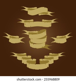 A collection of six vintage ribbons made of papyrus