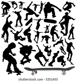 collection of skateboard vector