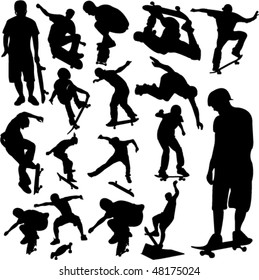 collection of skateboarding vector