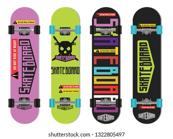 Collection of skateboards