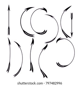 collection of sketch doodle hand drawn arrow for your design isolated on white background