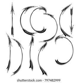 collection of sketch doodle hand drawn arrow for your design isolated on white background