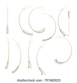 collection of sketch doodle hand drawn arrow for your design isolated on white background