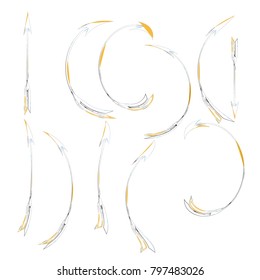 collection of sketch doodle hand drawn arrow for your design isolated on white background