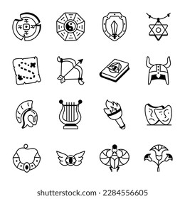 Collection of Sketchy History Icons 

